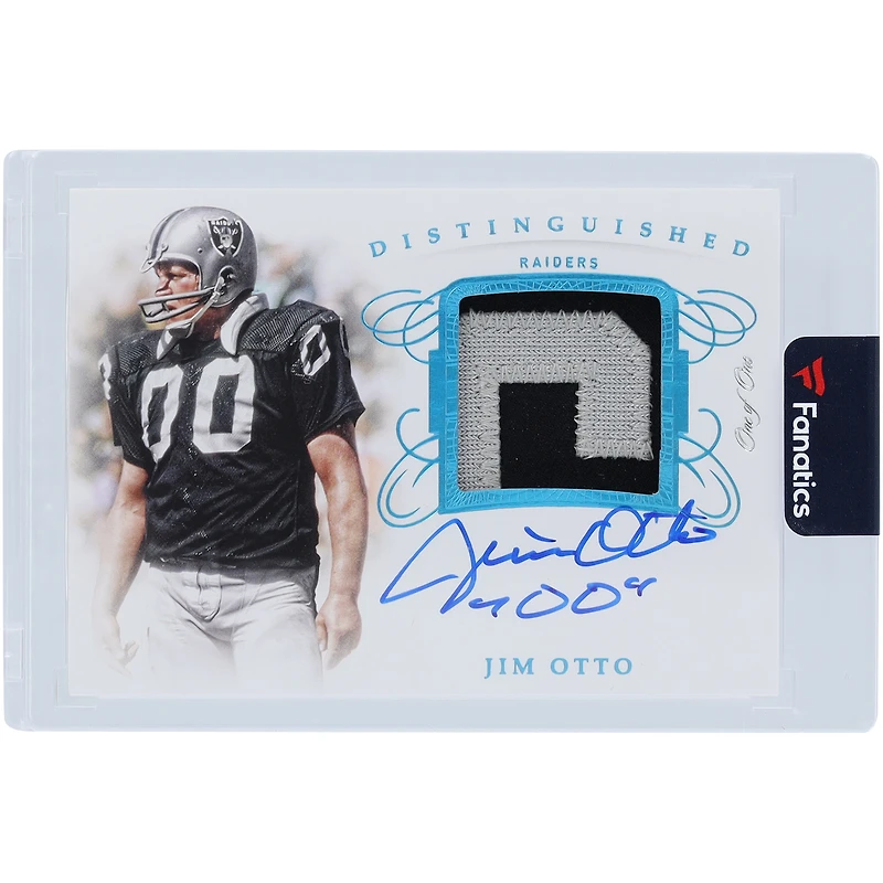 Jim Otto Oakland Raiders Autographed 2019 Panini Flawless Dual-Color Relic #DA-JO #1/1 Card with "00" Inscription