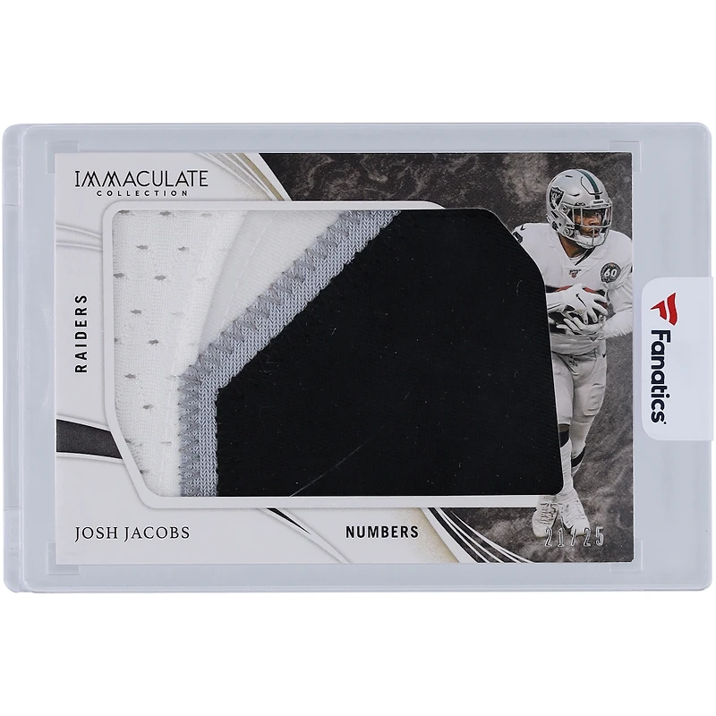 Josh Jacobs Oakland Raiders 2020 Panini Immaculate Collection Numbers Tri-Color Relic #IL26 #21/25 Card