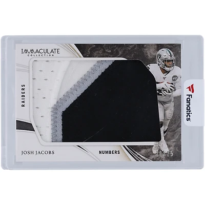 Josh Jacobs Oakland Raiders 2020 Panini Immaculate Collection Numbers Tri-Color Relic #IL26 #21/25 Card