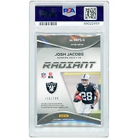 Josh Jacobs Oakland Raiders Autographed 2019 Panini Spectra Radiant Tri-Color Jersey Relic #RRPS-4 #156/199 PSA Authenticated 9 Rookie Card