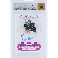 Marcus Allen Oakland Raiders Autographed 2018 Panini Flawless Super Bowl MVPs Ruby #SB-XVIII #4/4 BGS Authenticated 9/10 Card - 9,8.5,9.5,9 Subgrades