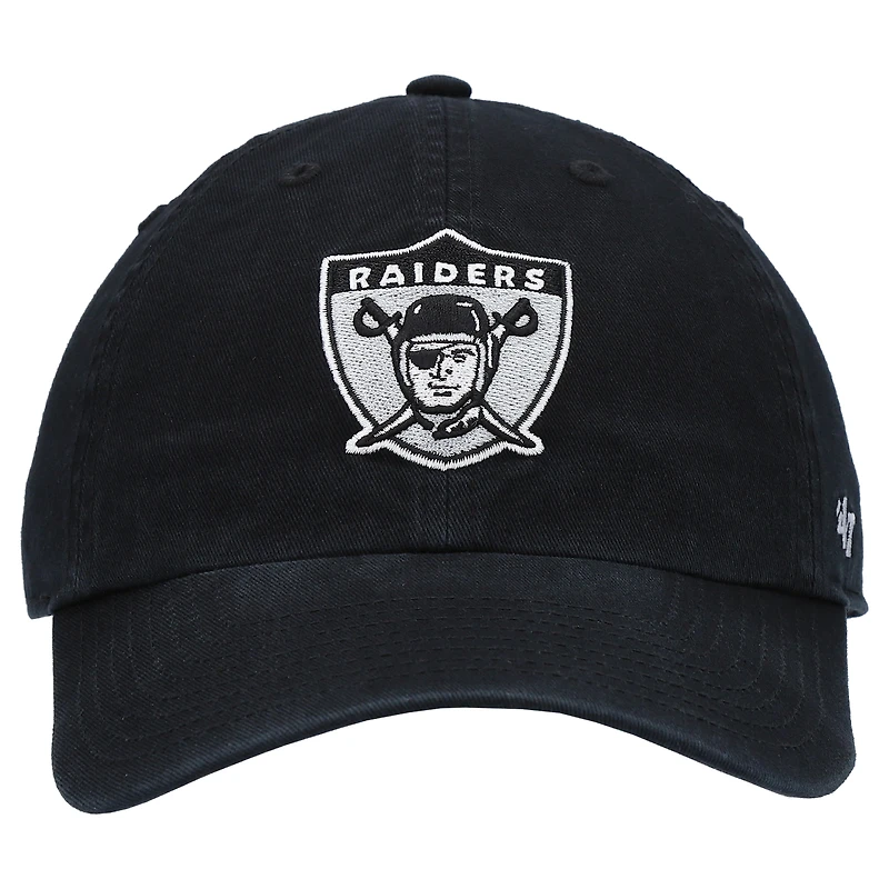 Men's '47 Black Oakland Raiders Gridiron Classics Clean Up Adjustable Hat