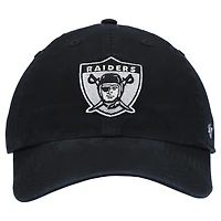 Men's '47 Black Oakland Raiders Gridiron Classics Clean Up Adjustable Hat