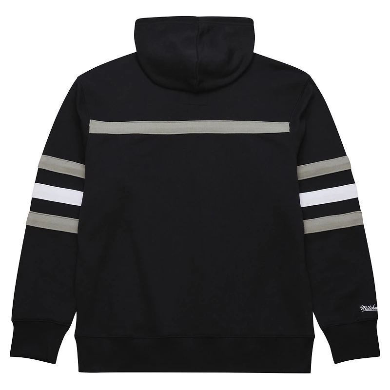 Men's  Black Oakland Raiders Gridiron Classics Vintage Logo Head Coach Fleece Pullover Hoodie