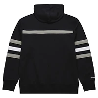 Men's  Black Oakland Raiders Gridiron Classics Vintage Logo Head Coach Fleece Pullover Hoodie