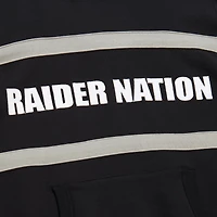 Men's  Black Oakland Raiders Gridiron Classics Vintage Logo Head Coach Fleece Pullover Hoodie