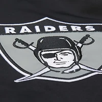 Veste zippée complète en satin noir pour homme Oakland Raiders Double Down Varsity