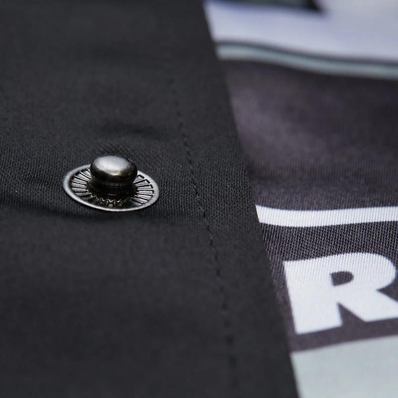 Veste zippée complète en satin noir pour homme Oakland Raiders Double Down Varsity