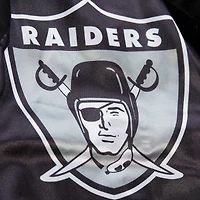 Veste zippée complète en satin noir pour homme Oakland Raiders Double Down Varsity