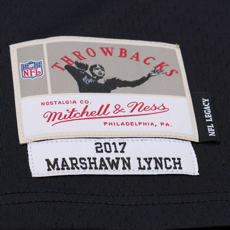 Men's Mitchell & Ness Marshawn Lynch Black Oakland Raiders Legacy Replica Jersey