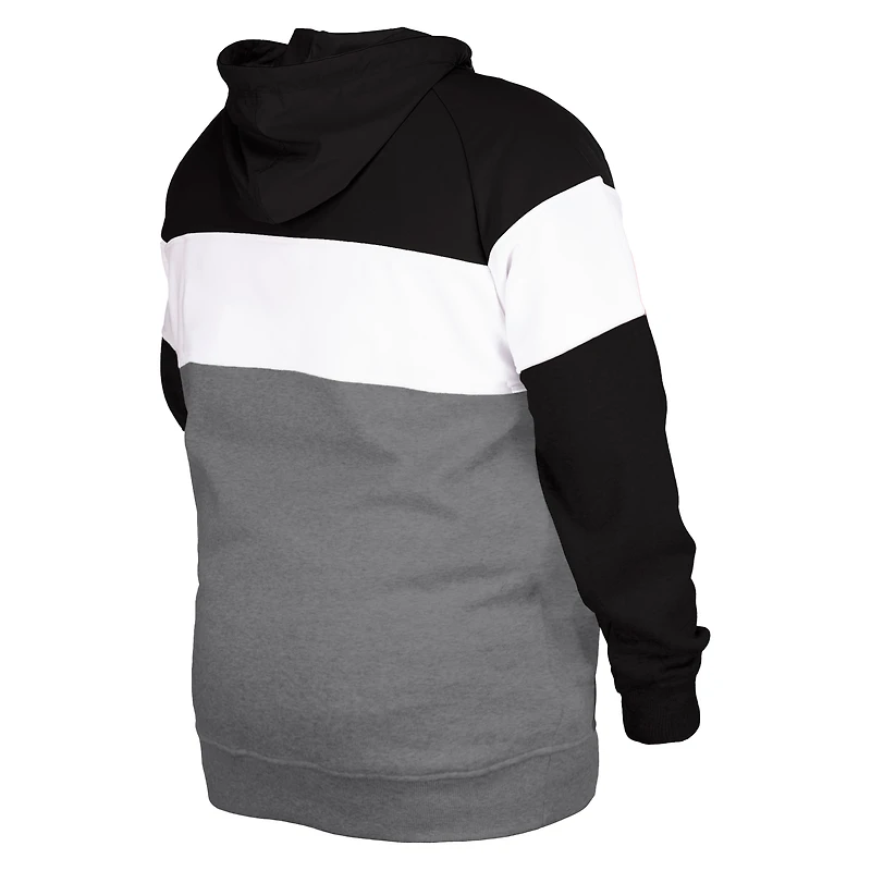 Sweat à capuche noir New Era Oakland Raiders Big & Tall Throwback Colorblock pour homme