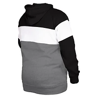 Sweat à capuche noir New Era Oakland Raiders Big & Tall Throwback Colorblock pour homme