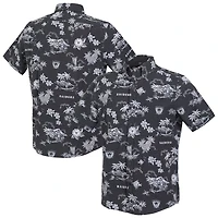 Chemise boutonnée noire rétro Kekai Performance pour homme, modèle Reyn Spooner des Oakland Raiders Gridiron Classics
