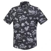 Chemise boutonnée noire rétro Kekai Performance pour homme, modèle Reyn Spooner des Oakland Raiders Gridiron Classics