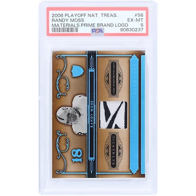 Randy Moss Oakland Raiders 2006 Playoff National Treasures GU Reebok Relic #56 #7/10 PSA Authenticated 6 Card