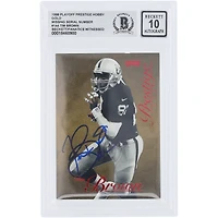 Tim Brown Oakland Raiders Autographié 1998 Playoff Prestige Hobby Numéro de série manquant Or #144 Beckett Fanatics Témoin Authentifié 10 Carte