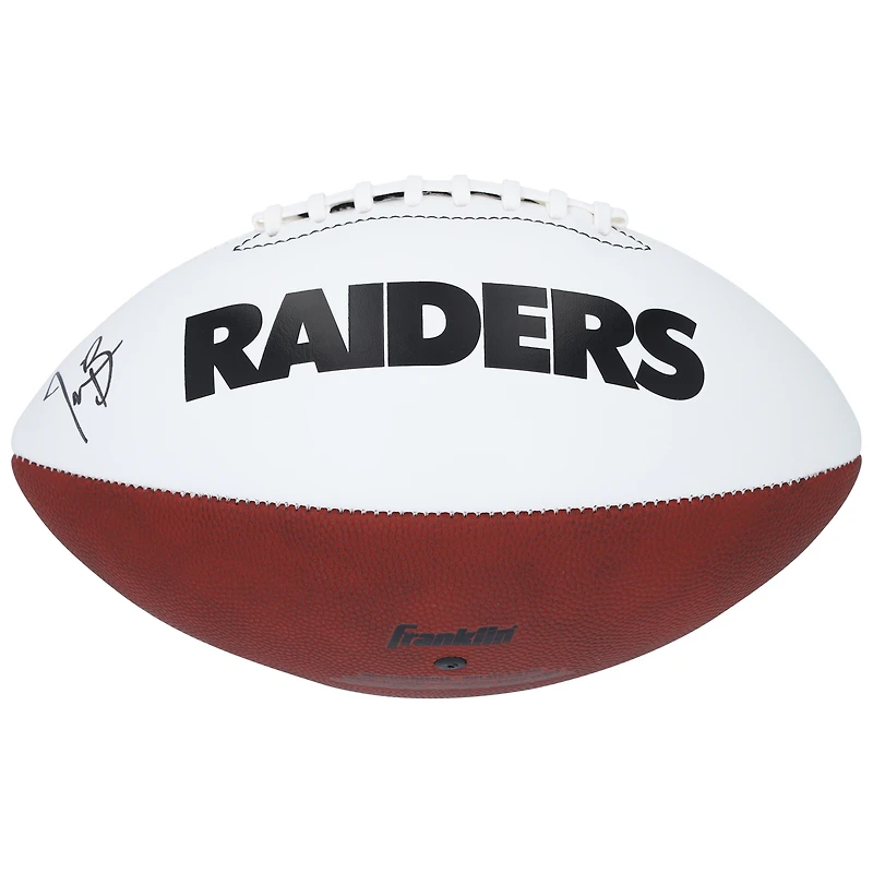 Tim Brown Oakland Raiders Autographed Franklin White Panel Football  