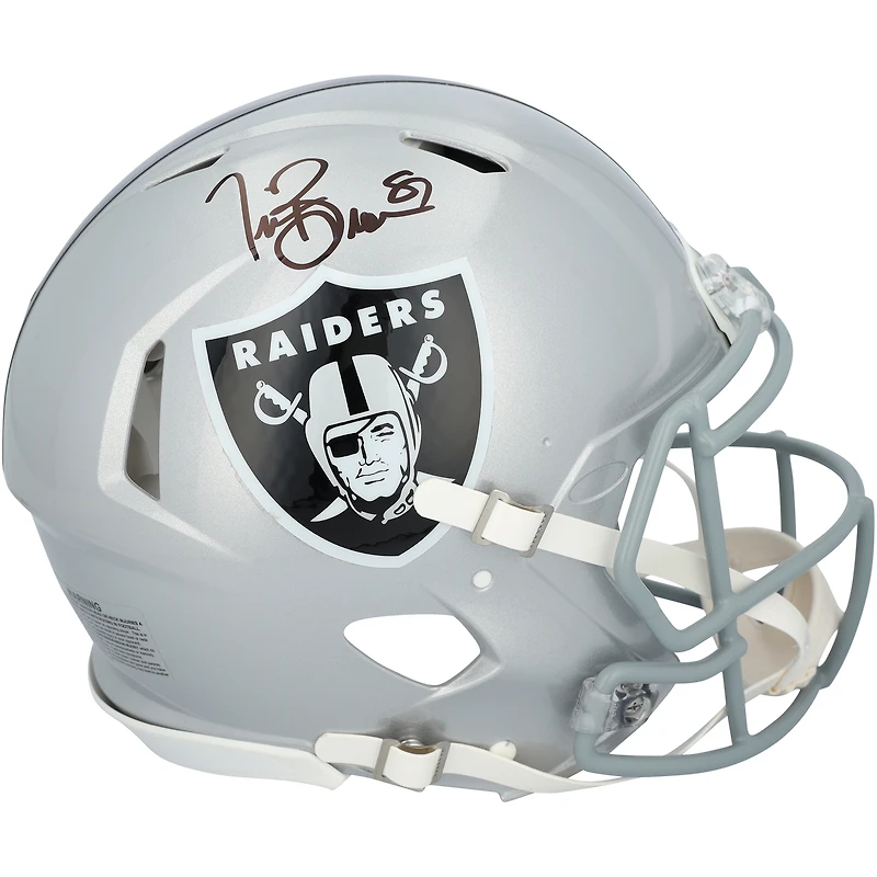 Casque Riddell Speed ​​Authentic autographié par Tim Brown des Raiders d'Oakland