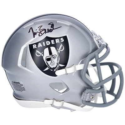 Mini casque Riddell Speed ​​autographié par Tim Brown des Raiders d'Oakland