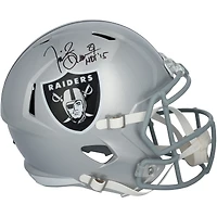 Casque Riddell Speed ​​autographié par Tim Brown des Oakland Raiders avec inscription « HOF 15 »