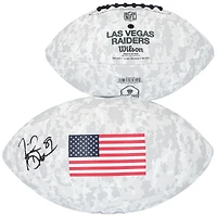 Ballon de football Wilson 2024 autographié par Tim Brown des Oakland Raiders
