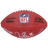 Ballon de football Wilson Duke en couleur autographié par Tim Brown des Oakland Raiders avec plusieurs inscriptions