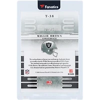 Willie Brown Oakland Raiders Autographed 2008 Leaf Limited Prime Team Trademarks Material Dual-Color Relic #T-38 #20/25 Card