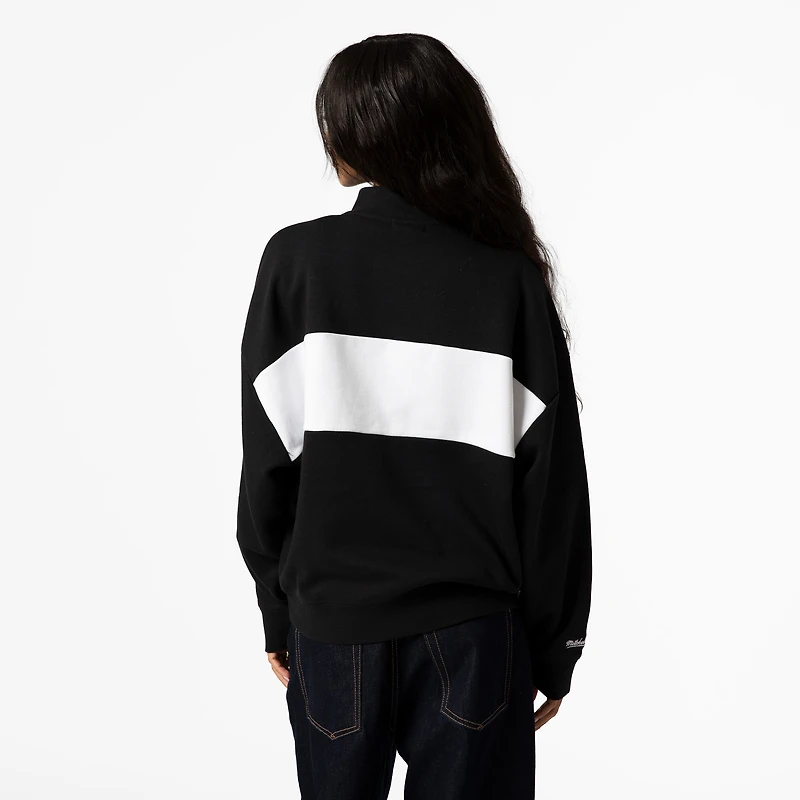Women's Mitchell & Ness Black Oakland Raiders Quarter-Zip Jacket