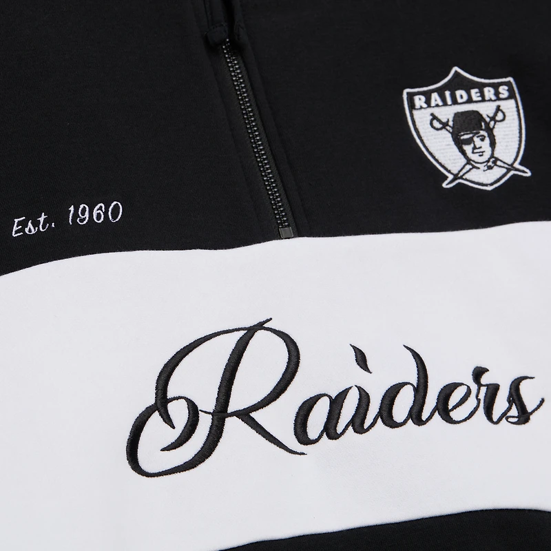 Women's Mitchell & Ness Black Oakland Raiders Quarter-Zip Jacket