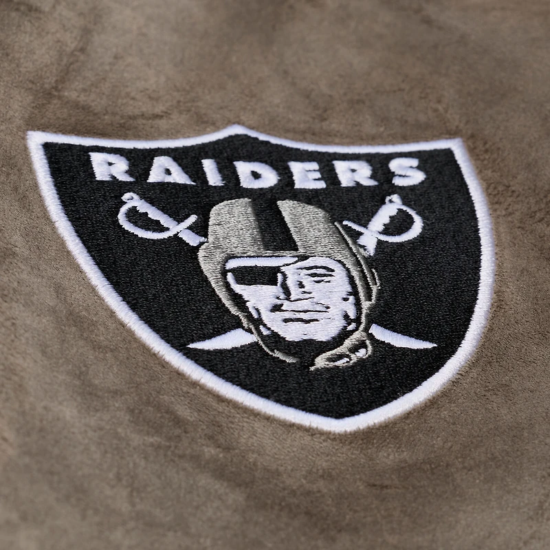 Women's Mitchell & Ness  Tan Oakland Raiders Full-Snap Varsity Jacket