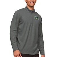 Men's Antigua Heather Charcoal Ohio Bobcats Epic Quarter-Zip Pullover Top