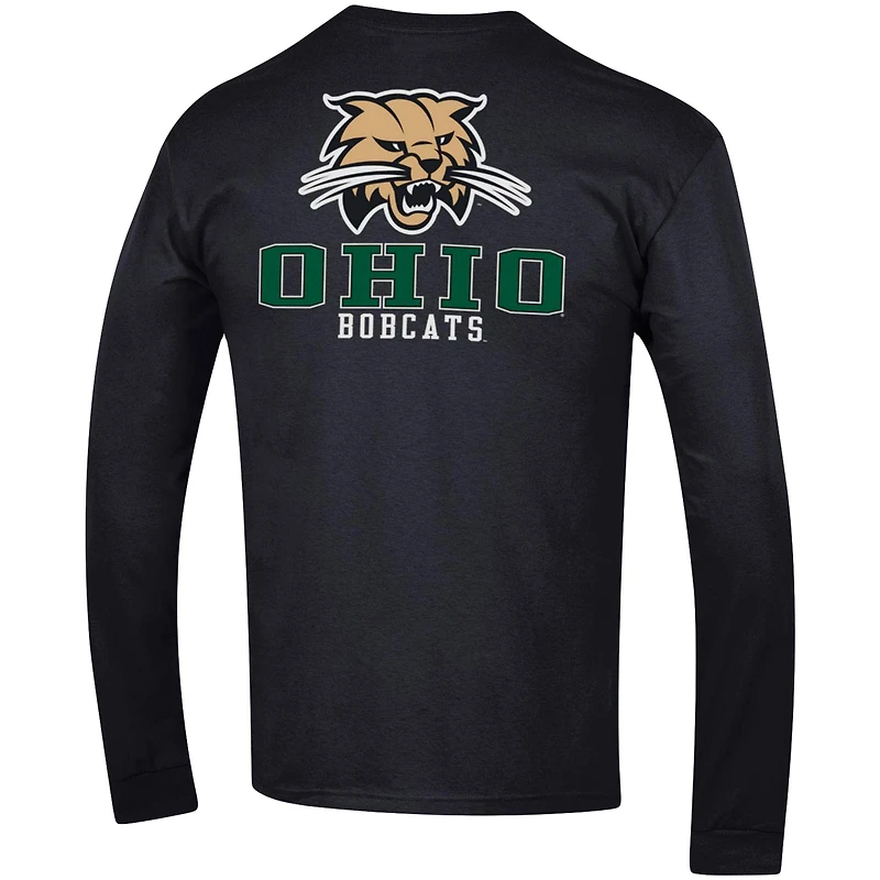 T-shirt à manches longues Champion Ohio Bobcats Team Stack pour homme, noir