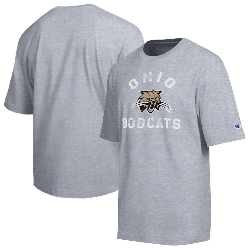T-shirt d'équipe vieilli gris chiné Champion Ohio Bobcats pour hommes