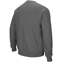Men's Colosseum Charcoal Ohio Bobcats Arch & Logo Tackle Twill Pullover Sweatshirt