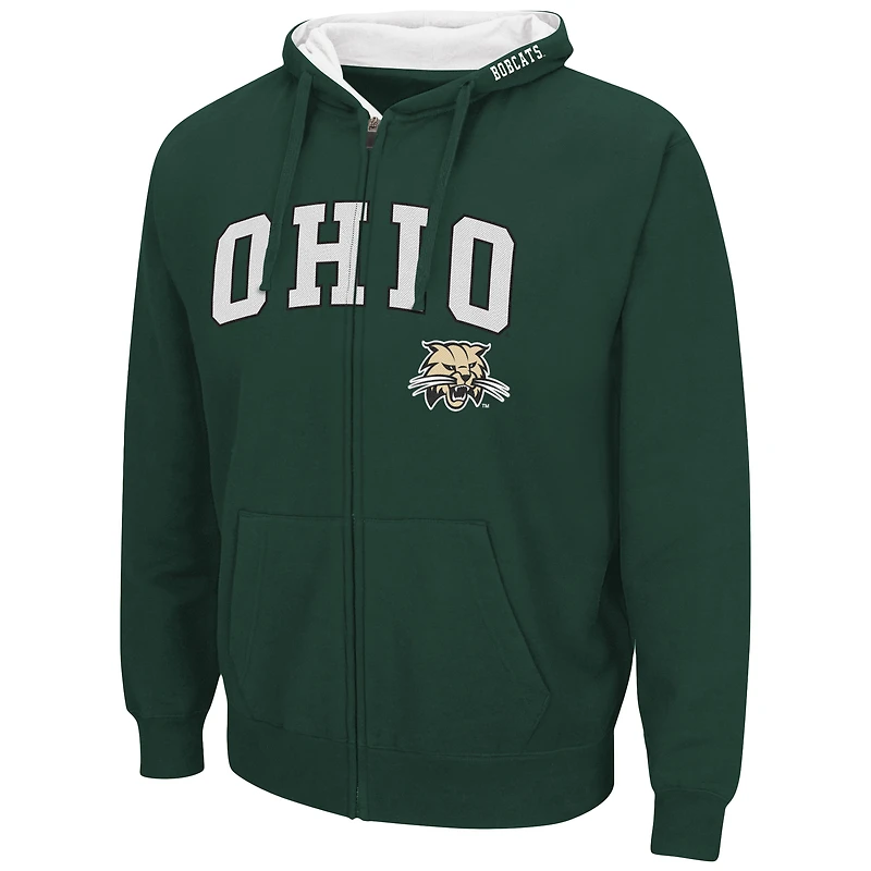 Colosseum Green Ohio Bobcats Arch & Logo 3.0 Sweat à capuche entièrement zippé pour homme