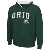 Colosseum Green Ohio Bobcats Arch & Logo 3.0 Sweat à capuche entièrement zippé pour homme
