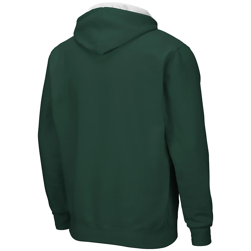 Colosseum Green Ohio Bobcats Arch & Logo 3.0 Sweat à capuche entièrement zippé pour homme