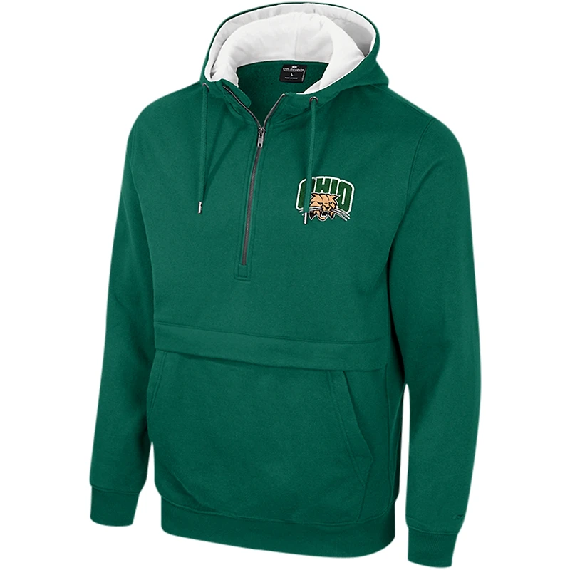 Pull à capuche demi-zip de l'équipe des Bobcats l'Ohio vert Colosseum pour hommes