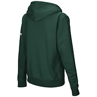 Sweat à capuche zippé vert athlétique pour femme, Ohio Bobcats, avec nom en arc de cercle.