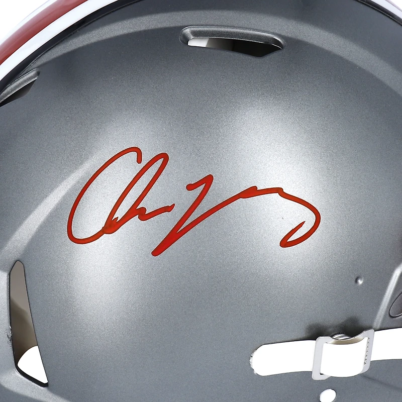 Casque authentique de vitesse alternative autographié Riddell Flash des Ohio State Buckeyes de Chase Young