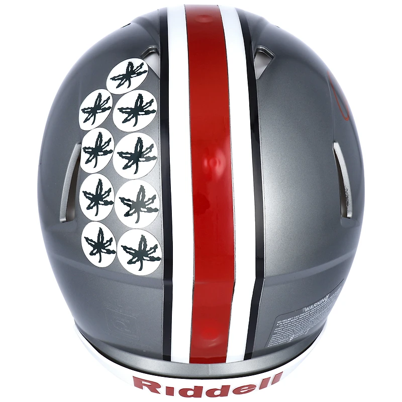 Casque authentique de vitesse alternative autographié Riddell Flash des Ohio State Buckeyes de Chase Young