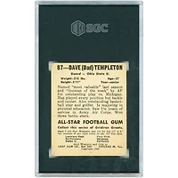 Carte Dave Templeton Ohio State Buckeyes 1948 Leaf Gum Co. n° 87 authentifiée SGC (3 cartes)