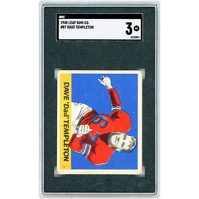 Dave Templeton Ohio State Buckeyes 1948 Leaf Gum Co. #87 SGC Authenticated 3 Card