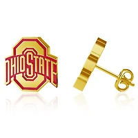 Dayna Designs Ohio State Buckeyes Gold-Plated Enamel Post Earrings
