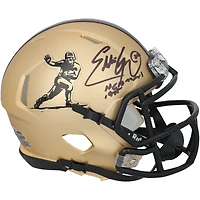 Casque miniature Riddell Heisman Gold Speed ​​autographié par Eddie George, joueur des Ohio State Buckeyes, avec inscription « Heisman 1995 ».