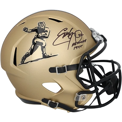 Casque Riddell Speed ​​Replica Gold Heisman autographié par Eddie George, joueur des Ohio State Buckeyes, avec inscription « Heisman 1995 ».