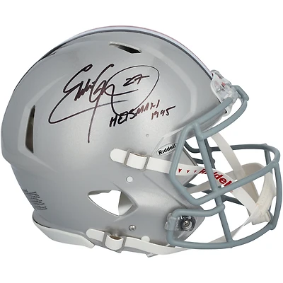 Casque Riddell Speed authentique autographié par Eddie George, Ohio State Buckeyes, avec inscription « Heisman 1995 »