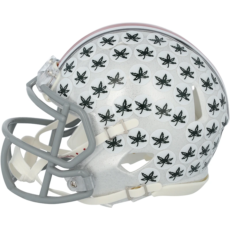 Emeka Egbuka Ohio State Buckeyes Autographed 2024 College Football Playoff National Champions Logo Riddell Speed Mini Helmet with "24 CFP Champs" Inscription 