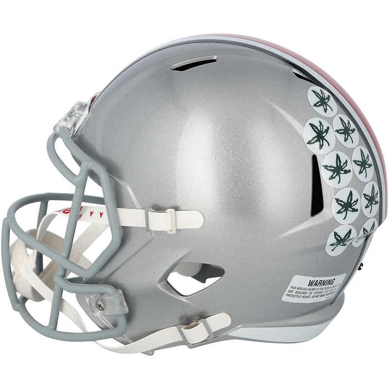 Emeka Egbuka Ohio State Buckeyes Autographed 2024 College Football Playoff National Champions Logo Riddell Speed Replica Helmet with "24 CFP Champs" Inscription