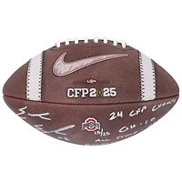 Emeka Egbuka Ohio State Buckeyes Autographed 2024 College Football Playoff National Champions Nike 2025 CFP Football with Multiple Inscriptions - Limited Edition of 25